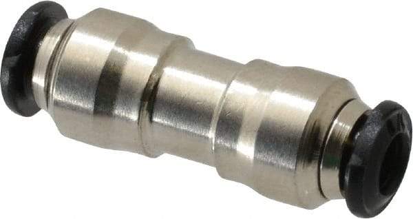 Alpha Technologies - 3mm Outside Diam, Nickel Plated Brass Push-to-Connect Tube Union - 250 Max psi, Tube to Tube Connection, Buna O-Ring - Americas Industrial Supply