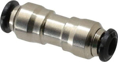 Alpha Technologies - 3mm Outside Diam, Nickel Plated Brass Push-to-Connect Tube Union - 250 Max psi, Tube to Tube Connection, Buna O-Ring - Americas Industrial Supply