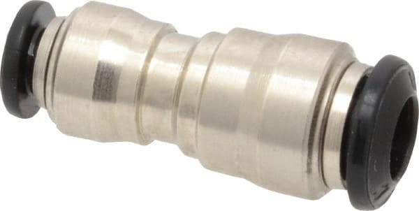 Alpha Technologies - 6 x 4mm Outside Diam, Nickel Plated Brass Push-to-Connect Tube Union - 250 Max psi, Tube to Tube Connection, Buna O-Ring - Americas Industrial Supply