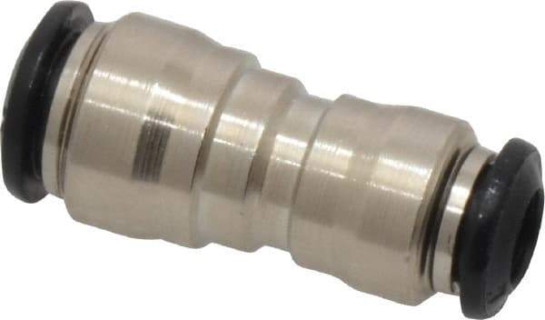 Alpha Technologies - 8 x 6mm Outside Diam, Nickel Plated Brass Push-to-Connect Tube Union - 250 Max psi, Tube to Tube Connection, Buna O-Ring - Americas Industrial Supply