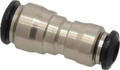 Alpha Technologies - 8 x 6mm Outside Diam, Nickel Plated Brass Push-to-Connect Tube Union - 250 Max psi, Tube to Tube Connection, Buna O-Ring - Americas Industrial Supply