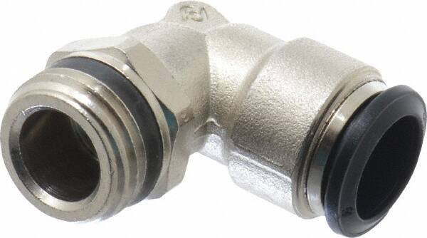 Alpha Technologies - 14mm Outside Diam, 1/2 Universal, Nickel Plated Brass Push-to-Connect Tube Male Swivel Elbow - 250 Max psi, Tube to Universal Thread Connection, Buna O-Ring - Americas Industrial Supply
