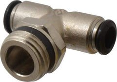 Alpha Technologies - 8mm Outside Diam, 1/2 Universal, Nickel Plated Brass Push-to-Connect Tube Male Swivel Branch Tee - 250 Max psi, Tube to Universal Thread Connection, Buna O-Ring - Americas Industrial Supply