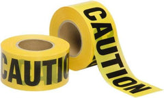 Ability One - 1,000' Long x 3" Wide Roll, Polyethylene, Black & Yellow Barricade Tape - Message: CAUTION - Americas Industrial Supply