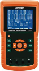 Extech - 3 Phase, 600 VAC, 200 to 3,000 Amp Capability, 45 to 65 Hz Calibration, LCD Display Power Meter - 0.5% Current Accuracy, 0.5% Voltage Accuracy - Americas Industrial Supply