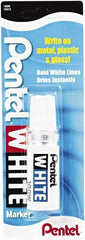 Pentel - White Permanent Marker - Broad Tip, AP Nontoxic Ink - Americas Industrial Supply