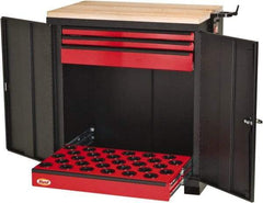 Huot - 4 Drawer NC/CNC Cabinet Modular Workstation - For Use HSK 100A, Holds 18 Tools, 34 Inches Wide x 39 Inches High x 23 Inches Deep, 285 Lbs. Load Capacity - Americas Industrial Supply