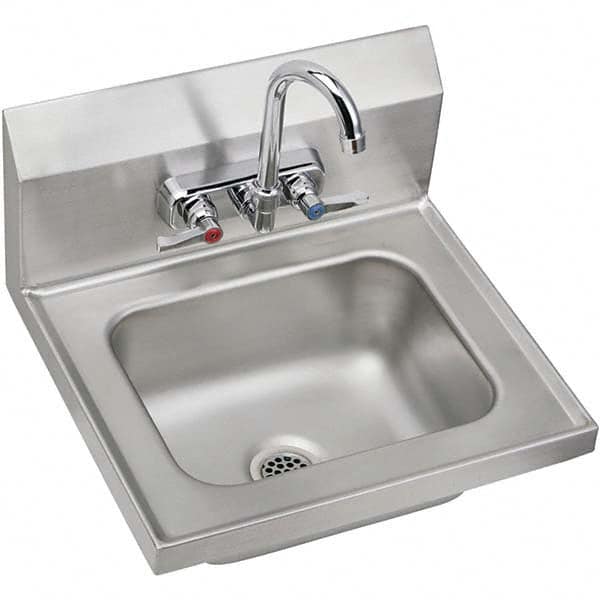 ELKAY - Stainless Steel Sinks Type: Hand Sink Wall Mount w/Manual Faucet Outside Length: 16-3/4 (Inch) - Americas Industrial Supply