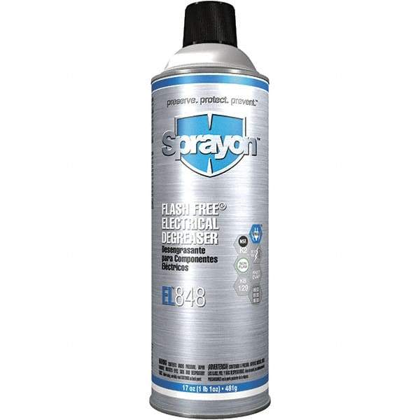 Sprayon - 16 Ounce Aerosol Electrical Grade Cleaner/Degreaser - Nonflammable, Plastic Safe - Americas Industrial Supply