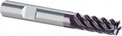 Guhring - 1/2", 5 Flute, Single End, Solid Carbide, Corner Chamfer End Mill - 4-1/2" OAL, 45° Helix, Right Hand Flute, 2" LOC, Right Hand Cut - Americas Industrial Supply