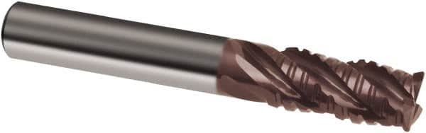 Guhring - 1/2", 2" LOC, 1/2" Shank Diam, 4-1/2" OAL, 4 Flute, Solid Carbide Square End Mill - Single End, Nano-A Finish, Spiral Flute, 36/38° Helix, Centercutting, Right Hand Cut, Right Hand Flute, Series 4262 - Americas Industrial Supply