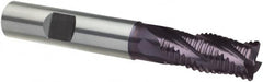 Guhring - 3/8", 1-3/4" LOC, 3/8" Shank Diam, 4" OAL, 4 Flute, Solid Carbide Square End Mill - Single End, FIREX Finish, Spiral Flute, 30/32° Helix, Centercutting, Right Hand Cut, Right Hand Flute, Series 4256 - Americas Industrial Supply