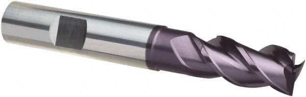 Guhring - 5/8", 1-1/4" LOC, 5/8" Shank Diam, 3-1/2" OAL, 3 Flute, Solid Carbide Square End Mill - Single End, FIREX Finish, Spiral Flute, 41/43/45° Helix, Centercutting, Right Hand Cut, Right Hand Flute, Series 4254 - Americas Industrial Supply
