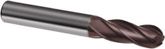 Guhring - 3/4" Diam, 1-1/2" LOC, 4 Flute Solid Carbide Ball End Mill - nano-A Finish, Single End, 4" OAL, 3/4" Shank Diam, Spiral Flute - Americas Industrial Supply