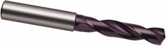 Guhring - 10.7mm 140° Spiral Flute Solid Carbide Screw Machine Drill Bit - FIREX Finish, Right Hand Cut, 55mm Flute Length, 102mm OAL, SU Point, Straight Shank - Americas Industrial Supply
