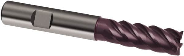 Guhring - 10mm, 22mm LOC, 10mm Shank Diam, 72mm OAL, 5 Flute, Solid Carbide Square End Mill - Single End, FIREX Finish, Spiral Flute, 45° Helix, Centercutting, Right Hand Cut, Right Hand Flute, Series 6710 - Americas Industrial Supply