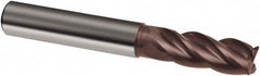Guhring - 1/2", 3" LOC, 1/2" Shank Diam, 5" OAL, 4 Flute, Solid Carbide Square End Mill - Single End, Nano-A Finish, Spiral Flute, 36/38° Helix, Centercutting, Right Hand Cut, Right Hand Flute, Series 4259 - Americas Industrial Supply