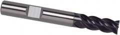 Guhring - 1/2", 3-1/2" LOC, 1/2" Shank Diam, 6" OAL, 4 Flute, Solid Carbide Square End Mill - Single End, FIREX Finish, Spiral Flute, 35/38° Helix, Centercutting, Right Hand Cut, Right Hand Flute, Series 4253 - Americas Industrial Supply