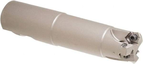 Iscar - 1-1/4" Cut Diam, 0.106" Max Depth, 1-1/4" Shank Diam, Weldon Shank Indexable High-Feed End Mill - Screw Holding Method, H600 WXCU Insert, MF EWX-07 Toolholder, Through Coolant - Americas Industrial Supply