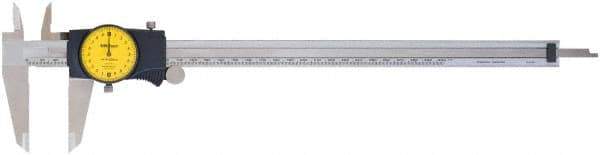 Mitutoyo - 0mm to 300mm Range, 0.02 mm Graduation, 1mm per Revolution, Dial Caliper - White Face, Accurate to 0.04mm, 50mm Jaw Length - Americas Industrial Supply