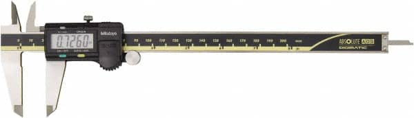 Mitutoyo - 0 to 200mm Range, 0.01mm Resolution, Electronic Caliper - 0.001" Accuracy, SPC Output - Americas Industrial Supply