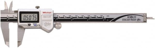 Mitutoyo - 0 to 150mm Range, 0.01mm Resolution, IP67 Electronic Caliper - 0.001" Accuracy, SPC Output - Americas Industrial Supply