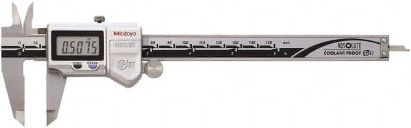 Mitutoyo - 0 to 150mm Range, 0.01mm Resolution, IP67 Electronic Caliper - 0.001" Accuracy - Americas Industrial Supply