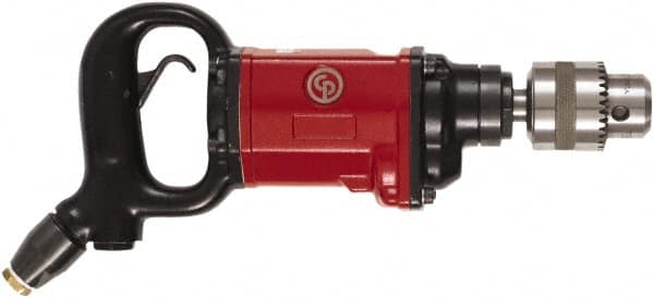 Chicago Pneumatic - 5/8" Keyed Chuck - D-Handle with Side Handle, 800 RPM, 20 LPS, 1 hp - Americas Industrial Supply