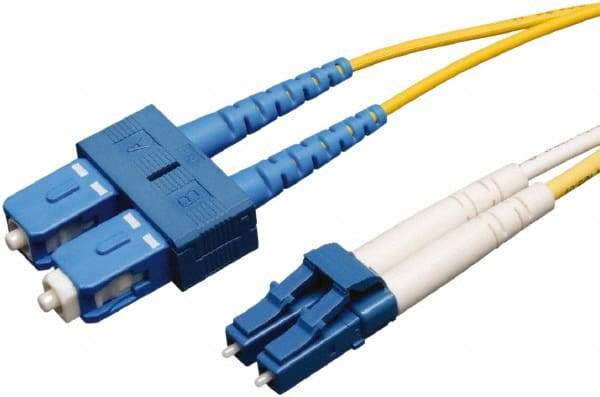 Tripp-Lite - 10' Long, LC/SC Head, Singlemode Fiber Optic Cable - Aqua, Use with LAN - Americas Industrial Supply