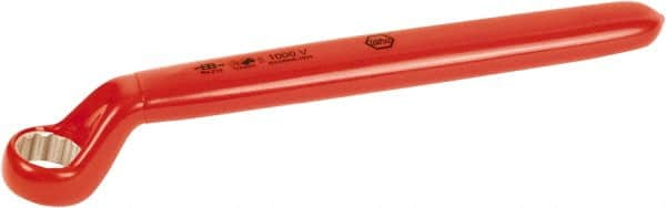 Wiha - 10mm 6 Point Insulated Offset Box Wrench - Single End, Chrome Vanadium Steel, Hi-Vis Red Finish - Americas Industrial Supply