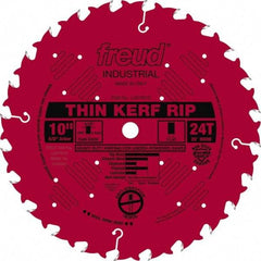 Freud - 10" Diam, 5/8" Arbor Hole Diam, 24 Tooth Wet & Dry Cut Saw Blade - Carbide-Tipped, Standard Round Arbor - Americas Industrial Supply