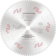 Freud - 12" Diam, 1" Arbor Hole Diam, 90 Tooth Wet & Dry Cut Saw Blade - Carbide-Tipped, Standard Round Arbor - Americas Industrial Supply