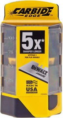 DeWALT - 50 Piece Steel Utility Knife Blade - 2-1/2" OAL - Americas Industrial Supply