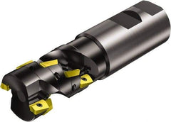 Sandvik Coromant - 1-1/2" Cut Diam, 2.13" Max Depth of Cut, 1-1/2" Shank Diam, 5.418" OAL, Indexable Square Shoulder End Mill - Multiple Insert Styles, Weldon Shank, 90° Lead Angle, Series CoroMill 390 - Americas Industrial Supply