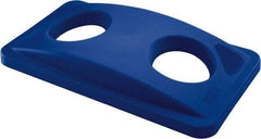 Rubbermaid - Rectangle Lid for Use with Rectangular Recycle Containers - Blue, For Slim Jim Trash Cans - Americas Industrial Supply