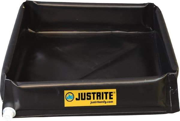 Justrite - 55 Gal Low Wall Berm - 4' Wide x 4" Long - Americas Industrial Supply