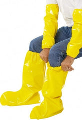 PolyConversions - Size L, Polyolefin, Non-Skid Boot Cover - Yellow, Chemical Resistant - Americas Industrial Supply