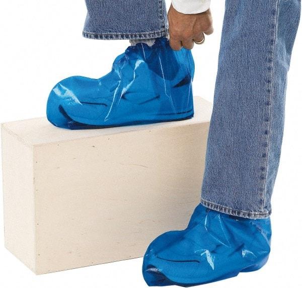 PolyConversions - Size M, Polyolefin, Non-Skid Shoe Cover - Blue, Chemical Resistant - Americas Industrial Supply