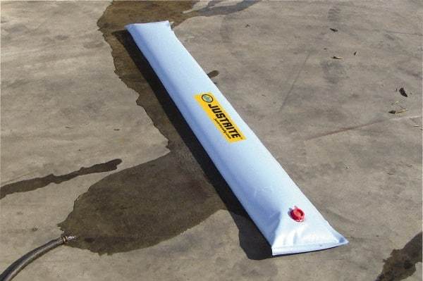 Justrite - 10' Long x 3/4' Wide, PVA Boom/Drain Dam - Light Blue, Use to Stop Contaminated Groundwater From Going Down the Drain - Americas Industrial Supply