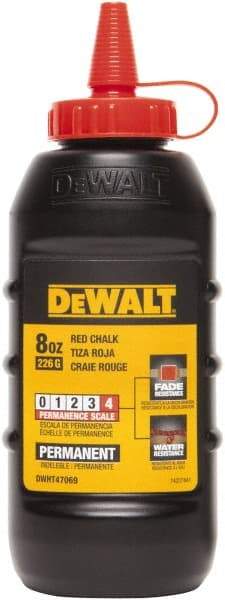 DeWALT - 8 oz Container Chalk Refill - Permanent Red - Americas Industrial Supply