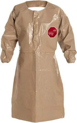 Dupont - Size 4XL, 44" Long, Coat Apron - Tychem CPF 3, 18 oz, Tan - Americas Industrial Supply