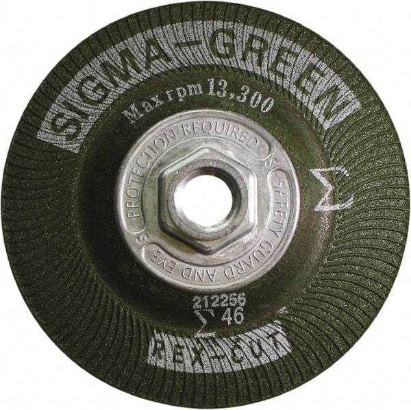 Rex Cut Product - 46 Grit, 4-1/2" Wheel Diam, Type 27 Depressed Center Wheel - Zirconia Alumina/Aluminum Oxide Blend - Americas Industrial Supply