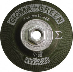 Rex Cut Product - 60 Grit, 4-1/2" Wheel Diam, Type 27 Depressed Center Wheel - Zirconia Alumina/Aluminum Oxide Blend - Americas Industrial Supply