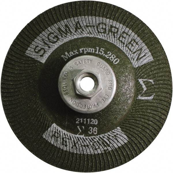 Rex Cut Product - 36 Grit, 4" Wheel Diam, Type 27 Depressed Center Wheel - Zirconia Alumina/Aluminum Oxide Blend - Americas Industrial Supply