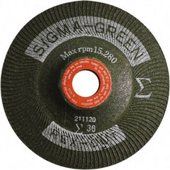 Rex Cut Product - 36 Grit, 4" Wheel Diam, 5/8" Arbor Hole, Type 27 Depressed Center Wheel - Zirconia Alumina/Aluminum Oxide Blend - Americas Industrial Supply