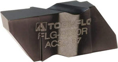 Tool-Flo - 4250FLG CB Grade AC50, 1/4" Cutting Width Carbide Grooving Insert - 1/4" Max Depth of Cut, Left Hand, 0.02 to 0.025" Corner Radius, AlTiN Finish - Americas Industrial Supply