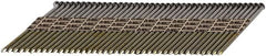 DeWALT - 30 Gauge 0.131" Shank Diam 3-1/4" Long Framing Nails for Power Nailers - Steel, Galvanized Finish, Smooth Shank, Angled Stick Paper Tape Collation, Round Head, Diamond Point - Americas Industrial Supply