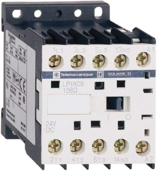 Schneider Electric - 3 Pole, 24 Coil VDC, 6 Amp at 440 VAC, Nonreversible IEC Contactor - BS 5424, CSA, IEC 60947, NF C 63-110, RoHS Compliant, UL Listed, VDE 0660 - Americas Industrial Supply