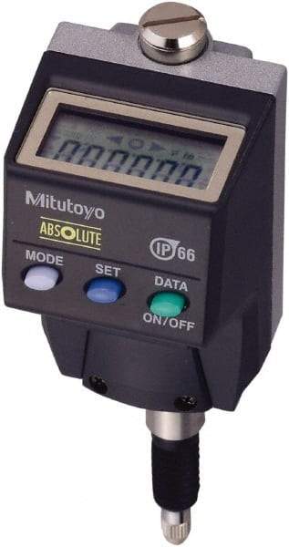 Mitutoyo - 0 to 5.6mm Range, 0.0005" Graduation, Electronic Drop Indicator - Accurate to 0.0008", LCD Display - Americas Industrial Supply