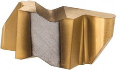 Hertel - 3047IR Grade HC335, 2.39mm Cutting Width Carbide Grooving Insert - 4.57mm Max Depth of Cut, Right Hand, 0.047" Corner Radius, TiN Finish - Americas Industrial Supply